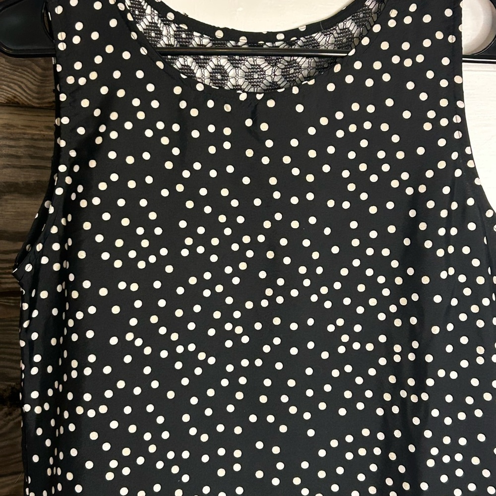 Black and White Polka Dot Sleeveless Top